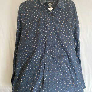 H&M Dark Blue Long Sleeve Dress Shirt. Size:XL
